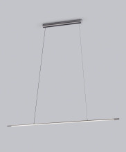 Helestra LEDA LED Pendelleuchte 14W dimmbar 90Ra warmweiss Titangrau eloxiert Aluminium satiniert 155cm