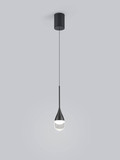 Helestra DEEP LED Pendelleuchte 9W dimmbar 90Ra warmweiss Mattschwarz Aluminium Glas teilsatiniert Ø8cm