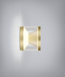 Helestra PORO LED Wandleuchte 7W dimmbar 90Ra warmweiss Mattgold Aluminium klar