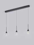 Helestra DEEP LED Pendelleuchte 24W dimmbar 90Ra warmweiss Mattschwarz Aluminium Glas teilsatiniert 120cm