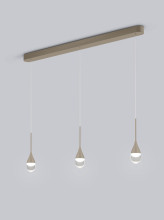 Helestra DEEP LED Pendelleuchte 24W dimmbar 90Ra warmweiss Coffee Aluminium Glas teilsatiniert 120cm
