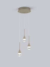 Helestra DEEP LED Pendelleuchte 24W dimmbar 90Ra warmweiss Coffee Aluminium Glas teilsatiniert Ø30cm