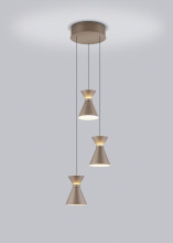 Helestra LUK LED Pendelleuchte 30W dimmbar 90Ra warmweiss Coffee Aluminium satiniert Ø33cm