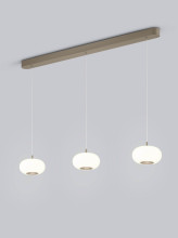 Helestra SAPO LED Pendelleuchte 36W dimmbar 90Ra warmweiss Coffee Aluminium Opalglas weiß 130cm