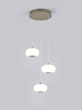 Helestra SAPO LED Pendelleuchte 36W dimmbar 90Ra warmweiss Coffee Aluminium Opalglas weiß Ø34cm