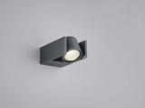 Helestra SILA LED Wandleuchte 8W dimmbar IP54 90Ra warmweiss schwenkbar Graphit Aluminium Glas klar