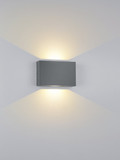 Helestra PARI LED Wandleuchte 6W IP65 90Ra Steuerbare Lichtfarbe, warmweiss schwenkbar Graphit Aluminium Glas klar