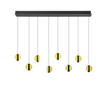 Hell Iris LED Pendelleuchte 8-fach Warmweiß Dimmbar 60-180cm >90Ra Schwarz/Gold 20699/8-51