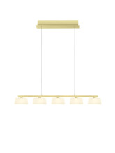 Hell View LED Pendelleuchte 5-fach steuerbare Lichtfarbe Dimmbar 60-180cm >90Ra Champagner 20700/5-42