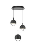 Hell Hoop LED Pendelleuchte 3-fach Warmweiß Dimmbar 60-180cm >90Ra Schwarz 20715/3-06