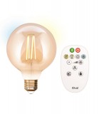 iDual LED Filament Lampe E27 2200-5500 K dimmbar G95 Globe 9W Fernbedienung Amber