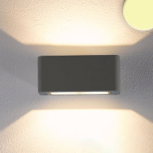 ISOLED LED Wandleuchte Up&Down 4x3W CREE, IP54, anthrazit, warmweiß