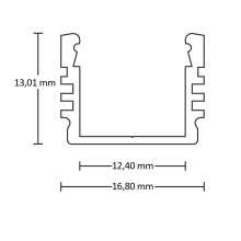 ISOLED LED Aufbauprofil SURF12 Aluminium eloxiert, 550cm