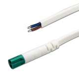 ISOLED Mini-Plug Anschlusskabel male, 1m, 2x0.75, IP54, weiß-grün, max. 48V/6A