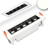 ISOLED LED Einbauleuchte Raster Line weiß/schwarz, 10W, neutralweiß, schwenkbar