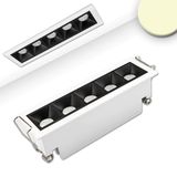 ISOLED LED Einbauleuchte Raster Line weiß/schwarz, dimmbar, 10W, warmweiß