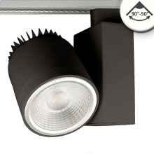 ISOLED 3-PH Schienen-Strahler fokussierbar, 30W, 30°-50°, schwarz matt, 4000K, dimmbar