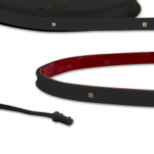 ISOLED LED UV-C MiniAMP Flexband Streifen 270nm, 12V DC, 6W, IP54, 58cm, schwarz, eins. Kabel + maleAMP, 24 LED/m