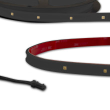 ISOLED LED UV-C MiniAMP Flexband Streifen 270nm, 12V DC, 12W, IP54, 116cm, schwarz, eins. Kabel + malePlug, 24 LED/m