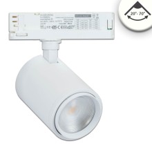 ISOLED 3-PH Schienen-Strahler fokussierbar, 42W, 20°-70°, weiß matt, 4000K, CRI92