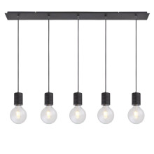 ISOLED Hängeleuchte schwarz matt, 5xE27 Fassung