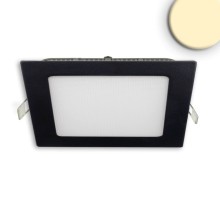 ISOLED LED Downlight, 15W, eckig, ultraflach, blendungsreduziert, schwarz, warmweiß, dimmbar CRI90