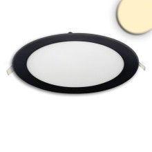 ISOLED LED Downlight, 18W, rund, ultraflach, blendungsreduziert, schwarz, warmweiß, dimmbar CRI90