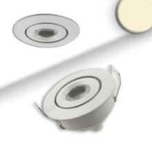 ISOLED LED Einbauleuchte MiniAMP weiß, 3W, 12V DC, warmweiß, dimmbar, 100cm Kabel