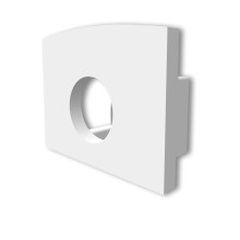 ISOLED Endkappe EC226 für Profil MAXI-AB V2 weiß, mit Kabeldurchführung, 1 STK