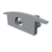 ISOLED Endkappe EC230 für Profil MINI-EB V2, grau, gerade, mit Kabeldurchführung, 1 STK