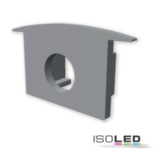 ISOLED Endkappe EC228 für Profil MAXI-EB V2, grau, gerade, mit Kabeldurchführung, 1 STK