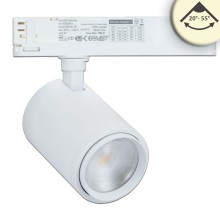 ISOLED 3-Phasen Schienen-Strahler fokussierbar, 42W, 20°-70°, weiß matt, 3000K, CRI92, dimmbar