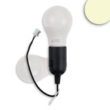 Isoled Baufassung E27 SET mit Federklemme, Öse und LED bulb 9W, warmweiß 116421