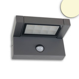 Isoled LED Wandleuchte mit einstellbarem PIR Bewegungs-/Helligkeitssensor, 12W, IP65, schwenkbar, warmweiß 116599