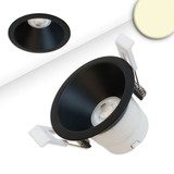 Isoled LED Einbaustrahler BACK60, schwarz matt, rund, 5W, CRI90, 3000K, rückversetzt, UGR<12, dimmbar 116701