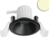 Isoled LED Einbaustrahler BACK45, schwarz matt, rund, 5W, CRI90, 2700K, rückversetzt, Honeycomb, dimmbar 117267