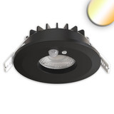 Isoled LED Einbaustrahler Vario-68 mit PIR-Sensor 6W, 60°, 2700/3000/4000/6000K, IP65, CRI90, schwarz 117342