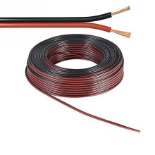 Isoled Kabel schwarz/rot 2x 0,5mm² H03VH-H YZWL AWG20, Meterware 117873