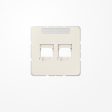 Jung 569-2WE Abdeckung (gerastet) für Modular-Jack-Steckbuchsen, 2fach, UMA-CAT6A, RADIALL, Panduit, Assmann, mit Schriftfeld, Serie CD, weiß