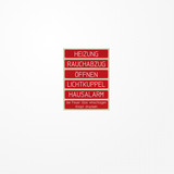 Jung 60FO Beschriftete Aufkleber, WG 600/800, rot