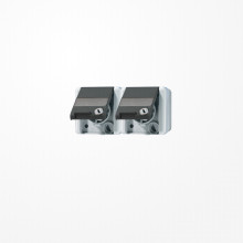 Jung 8220NAWSL SCHUKO-Zweifach-Steckdose, 16 A 250 V ~, mit Schriftfeld, mit Sicherheitsschloss, waagerecht, IP 44, WG 800