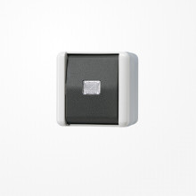 Jung 831W Taster, 1-pol. Schließer, 10 A 250 V ~, IP 44, WG 800