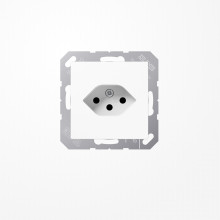 Jung A1520-13BFSEVWW Einfach-Steckdose, Schweizer Norm, Typ 13, Serie AS/A, alpinweiß