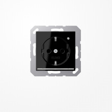 Jung A1520-OSWLNW SCHUKO-Steckdose mit LED-Orientierungslicht, 16 A 250 V ~, SAFETY+, Thermoplast, Serie A, schwarz