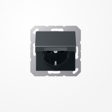 Jung A1520BFKIKLANM SCHUKO-Steckdose, 16 A 250 V ~, SAFETY+, Klappdeckel, Thermoplast lackiert, Serie A, anthrazit matt