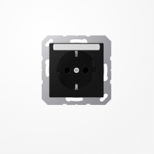 Jung A1520BFKINASWM SCHUKO-Steckdose, 16 A 250 V ~, mit Schriftfeld, SAFETY+, Thermoplast lackiert, Serie A, graphitschwarz matt
