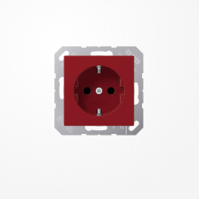Jung A1520BFKIRT SCHUKO-Steckdose, 16 A 250 V ~, SAFETY+, Thermoplast, Serie A, rot