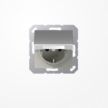 Jung A1520BFKLAL SCHUKO-Steckdose, 16 A 250 V ~, Klappdeckel, Thermoplast lackiert, Serie A, aluminium