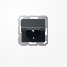 Jung A1520BFKLANM SCHUKO-Steckdose, 16 A 250 V ~, Klappdeckel, Thermoplast lackiert, Serie A, anthrazit matt