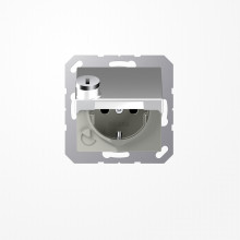 Jung A1520BFKLSLAL SCHUKO-Steckdose, 16 A 250 V ~, SAFETY+, Klappdeckel, mit Sicherheitsschloss, Thermoplast lackiert, Serie A, aluminium